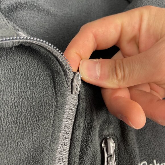 Columbia Sweater Mens 2X T  Black / Grey Fast Trek Full Zip Fleece Hiking READ** - Picture 10 of 16